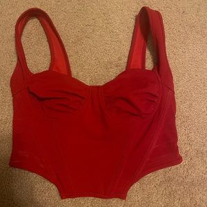 Red corset crop top